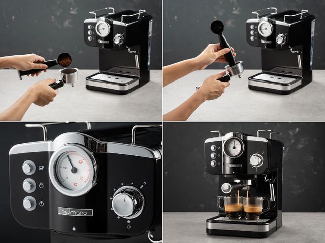 Espressor manual Deluxe Noir, Espresso cremos cu o simplă atingere de buton