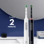 Dinti mai albi din prima zi - Nou! Set 2 x Periuta de dinti electrica Oral-B Pro 3 Cross Action