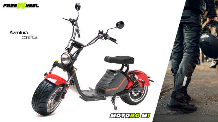Moped Electric FreeWheel MotoRo M1, Omologat RAR, Rosu