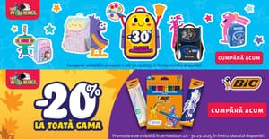 Ghiozdane și rechizite: economii de 30% și 20% pentru un start perfect!